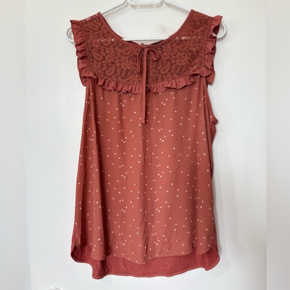 RW&CO Rust Sleeveless Blouse - Size XL - Picture 1 of 5